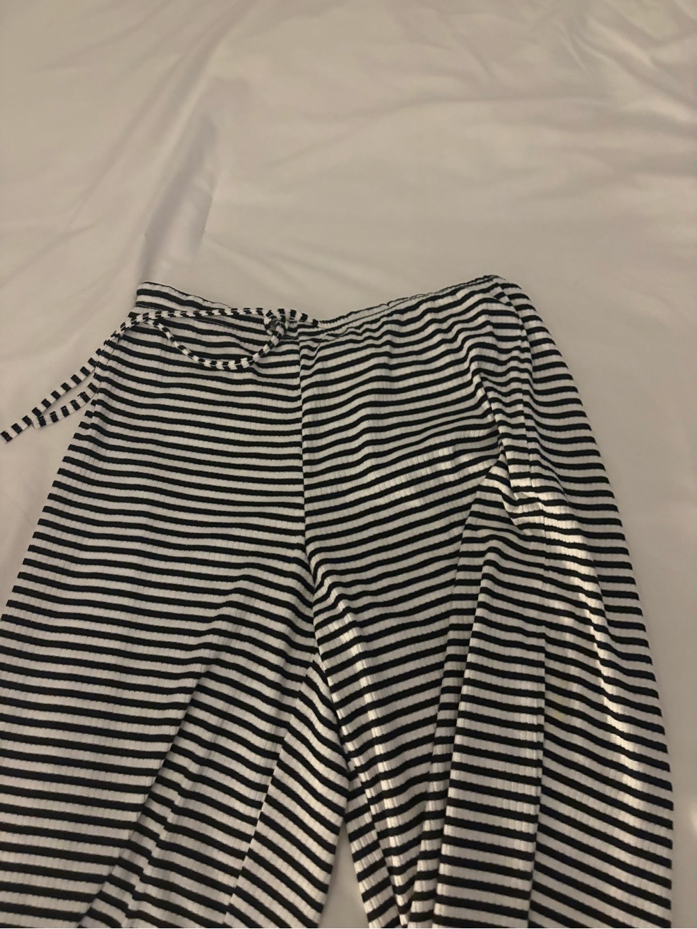 White Fox Boutique Black & White Striped Lounge Pants